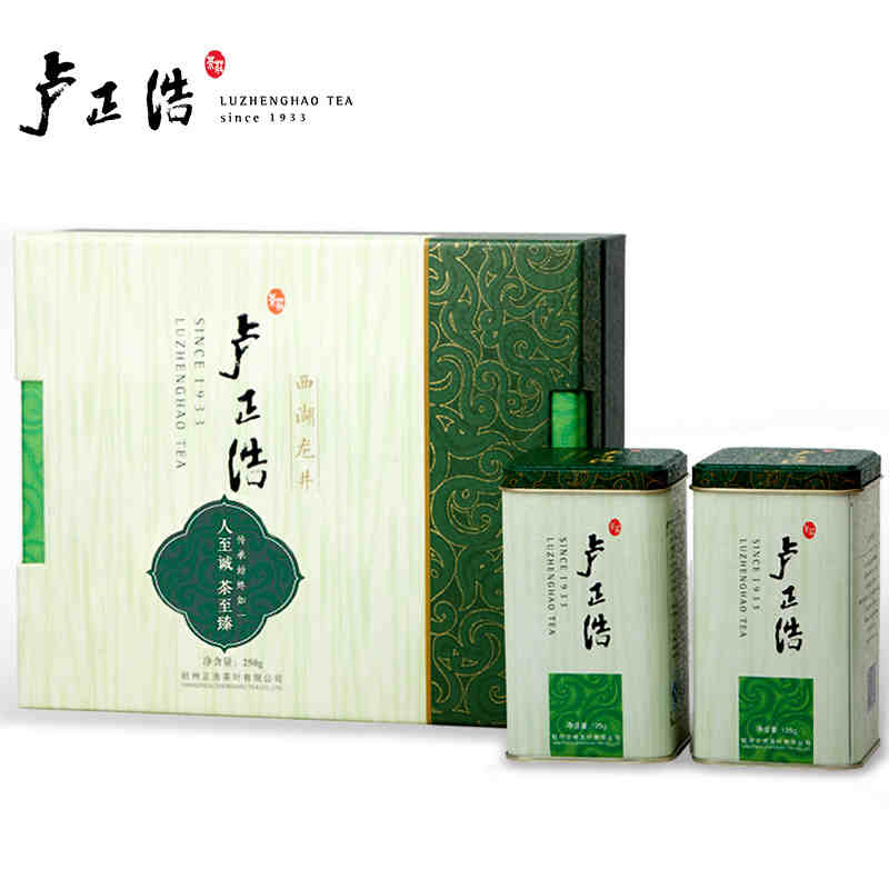 卢正浩茶叶 绿茶雨前二级AA西湖龙井茶礼盒装250克2016龙井新茶