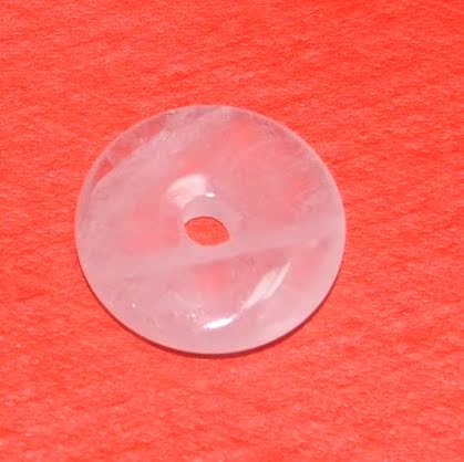 金水玉缘楼天然蓝田玉吊坠 精品蓝田芙蓉玉平安扣坠子 淡粉色通透