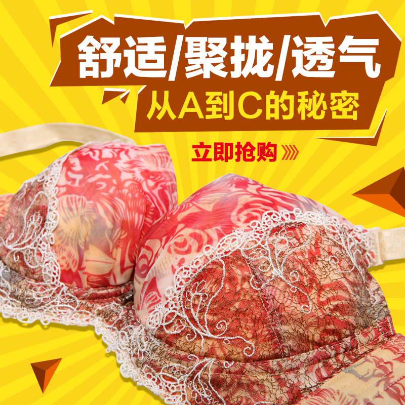 唐宫美人性感正品内衣小胸上托大胸聚拢蕾丝胸罩收副乳调整型文胸 - 性感内衣