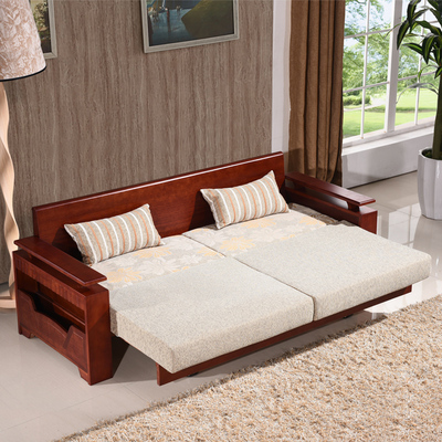 多功能实木沙发床两用推拉非全橡木两用床书房简易现代1.