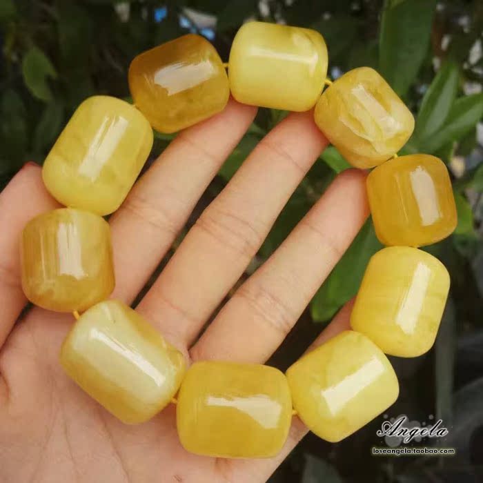 纯天然缅甸琥珀原石原矿蜜蜡黄蜜鸡油黄手串