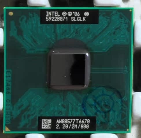 t6670 笔记本cpu 2.2g 2m 800 gm45主板升级 e8135 t9400 t9600