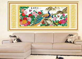 十字绣 包邮 天籁品牌2米牡丹花系列十字绣最新款花开富贵前程似锦