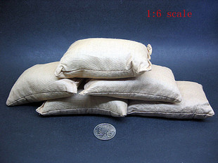 军事模型 二战战争场景 1:6兵人军事模型 掩体工事沙包沙袋 配件 10个