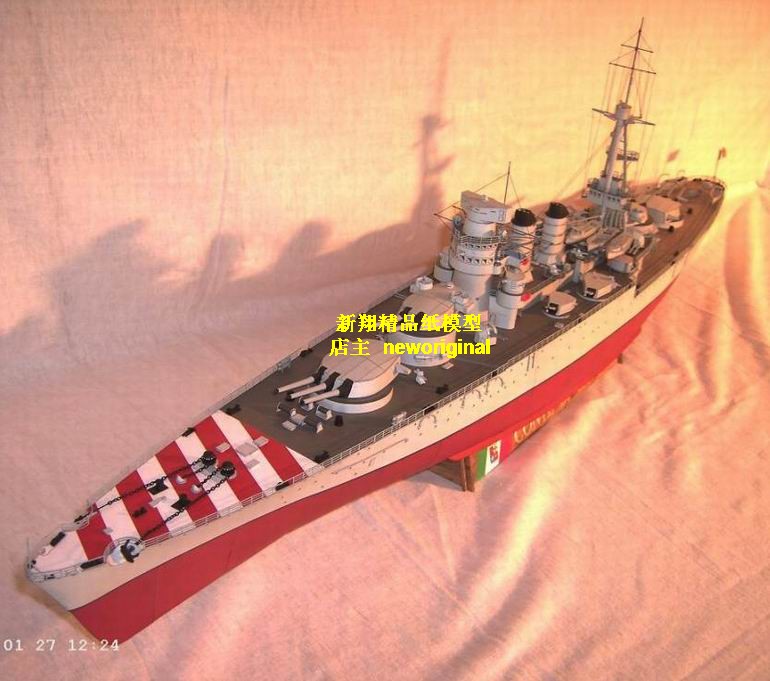 二战意大利加富尔伯爵级号巡洋舰战列舰模型