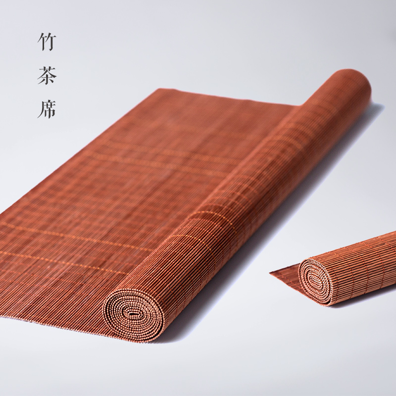 竹制茶席竹帘竹席竹垫茶垫茶帘麻布茶巾桌旗茶具杯垫禅意台湾丝竹