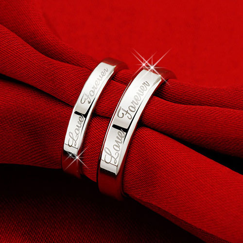 男士一对生日礼物刻字日韩版创意 戒指情侣银