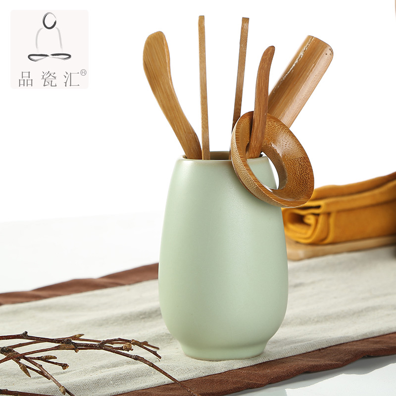 品瓷汇 陶瓷茶道竹制六君子 窑变釉汝窑茶具茶道配件茶则茶夹茶勺