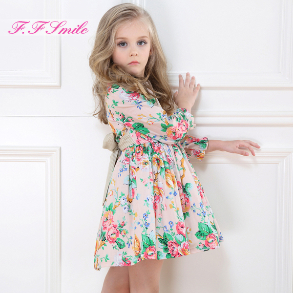 正品童装<em>裙子</em> ffsmile童装 2015女童连衣裙<em>秋装</em>