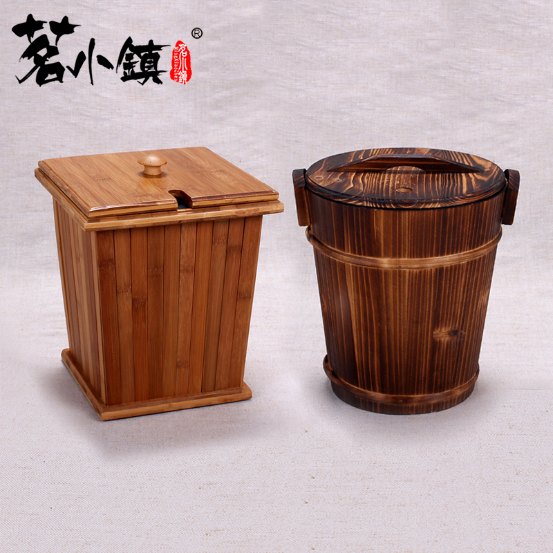 茶渣桶竹制茶盘排水桶实木茶叶垃圾桶茶具小茶桶废水桶复古茶水桶