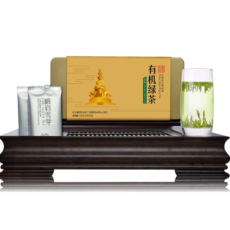 【天猫超市】峨眉雪芽绿茶有机120g特级明前春茶四川绿茶礼盒