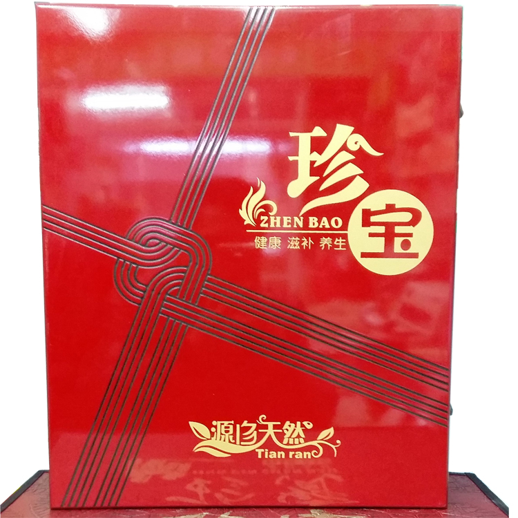 包邮顺丰 珍宝礼盒带皮兜 内含山参 鹿茸片 灵芝片 人参片 黄芪片