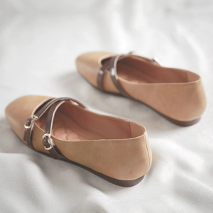 韩版方头浅口单鞋