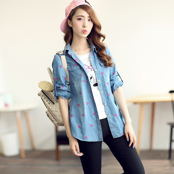 正品女Polo <em>少女</em>长袖 <em>新款</em> 韩版 <em>2015秋装</em> 牛仔