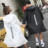 夏季宽松男女超薄连帽中长款风衣外套韩版青少年情侣装潮防晒衣服