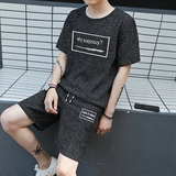 2017新款夏季套装男士潮流韩版短袖t恤一套男装夏装休闲帅气衣服