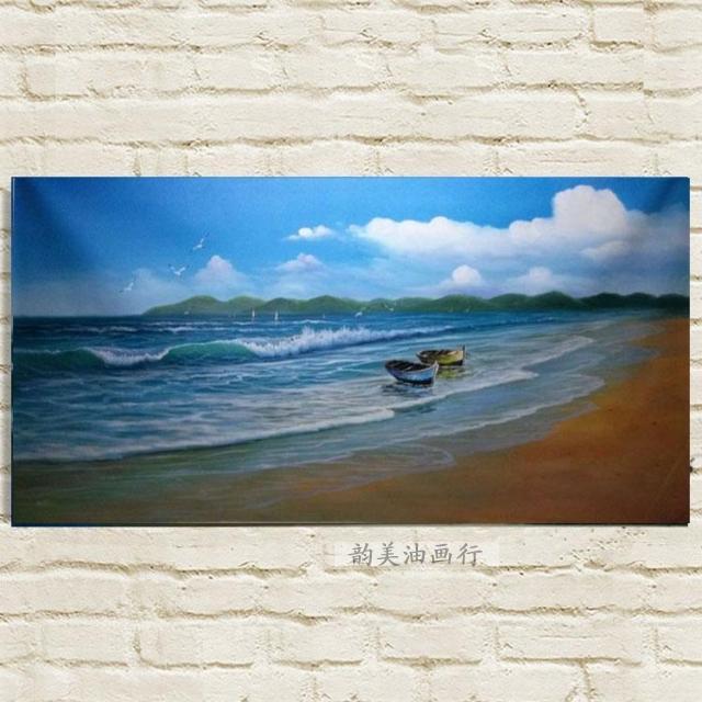 纯手绘油画海景海浪油画大海 客厅酒店装饰画办公室挂画无框画10