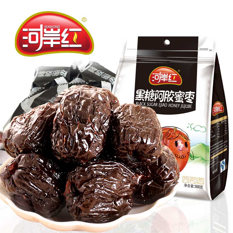 河岸红黑糖蜜枣500g阿胶蜜枣金丝枣贡枣 独立小包装零食山东特产