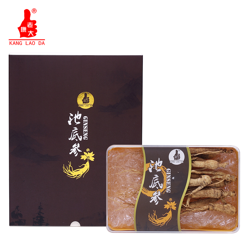 康老大池底参人参礼盒生晒白参片须泡酒吉林东北长白山林下50g