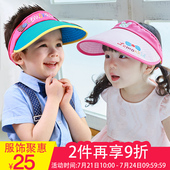 亲子男童女童帽子儿童太阳帽夏天儿童帽子遮阳帽宝宝空顶帽潮大檐