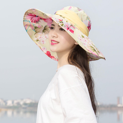 夏天遮阳帽女夏季大沿帽凉帽防晒沙滩帽大檐帽