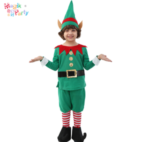 六一儿童节cosplay演出服装角色扮演男童绿色小精灵服饰