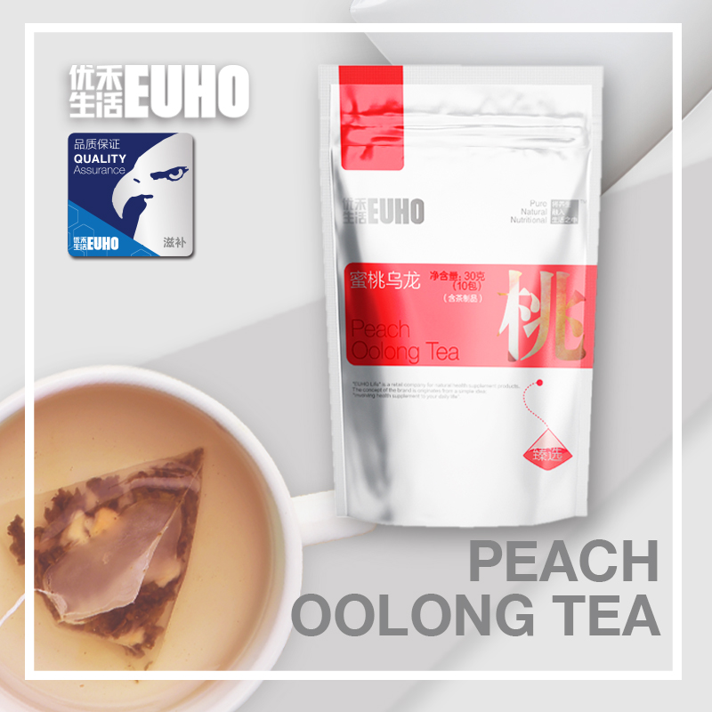 优禾生活蜜桃乌龙茶白桃乌龙茶包 三角袋泡茶花草茶组合花茶30g装