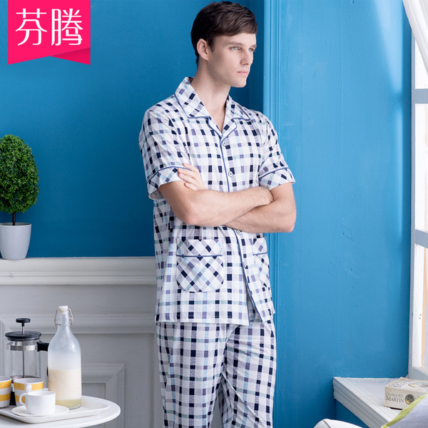 <em>正品</em>男<em>睡衣</em> <em>芬腾睡衣2015</em>新款 长裤 针织纯棉印