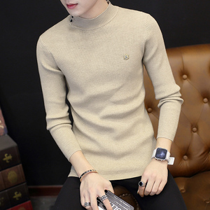 秋冬半高领青年针织衫