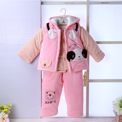 秋冬装0-1-2岁男宝宝衣服冬天婴儿童棉衣套装