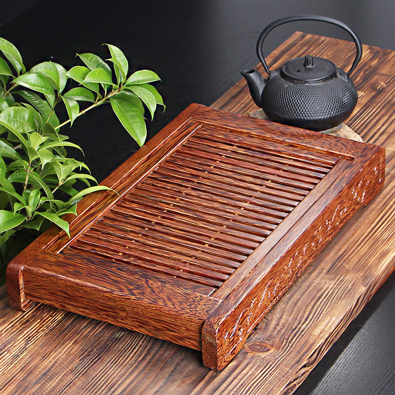 博源 鸡翅木小盛水花梨红木实木小茶盘蓄水式功夫茶具旅行茶台