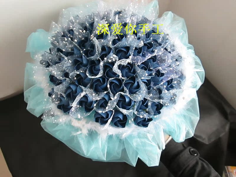 情人节99朵143朵折纸手工川崎玫瑰礼盒成品 长方形盒纸花顺丰包邮