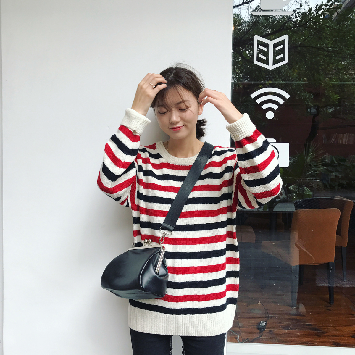 正品[撞色条纹毛衣女]撞色评测 图片_惠惠购物