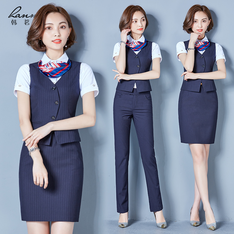 OL职业套装女套裙短袖夏季酒店前台工装制服