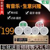 店美容院音箱 吊顶音响背景音乐饭店服装 SA1000吸顶喇叭套装 索爱