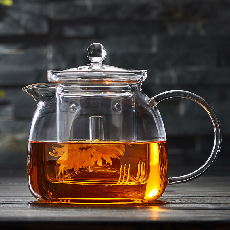 绿昌明耐热玻璃茶壶泡花茶壶加厚耐高温茶具带过滤煮茶泡茶器