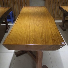 金丝柚木大板原木书桌家具餐桌金丝楠木大板桌会议桌办公桌茶台