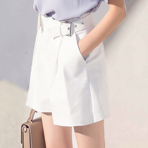 白色西装阔腿裙裤