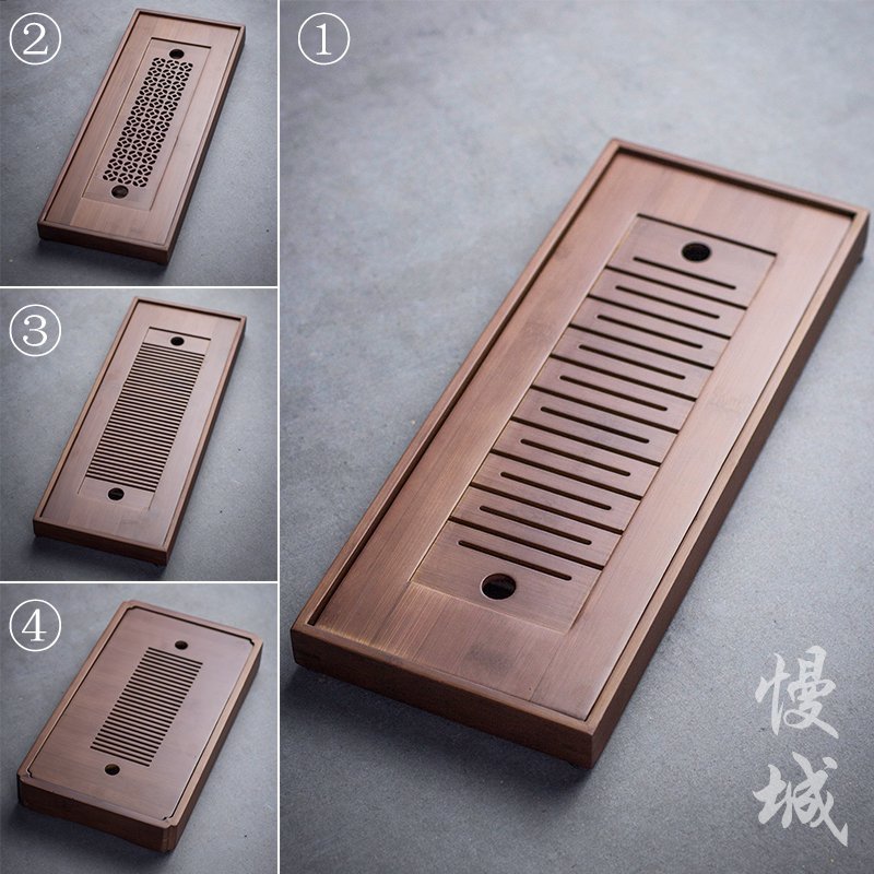 【天天特价】竹茶盘竹制茶台储水式托盘小茶托日式干泡台功夫茶具