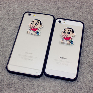 q版奶嘴头像iphone5s蜡笔小新保护壳苹果6s puls卡通手机壳包邮