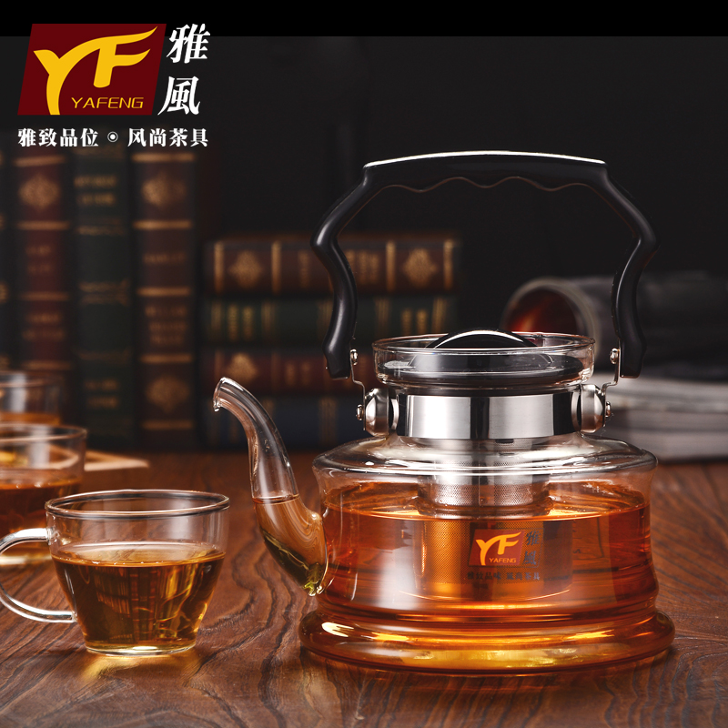 雅风玻璃茶壶大容量直火加热煮茶壶泡花茶壶耐热红茶壶茶具套装