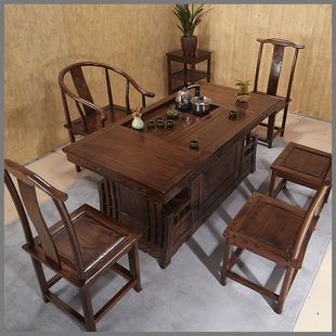 茶桌椅组合 泡茶将军台功夫茶几茶艺桌简约实木仿古茶台中式家具