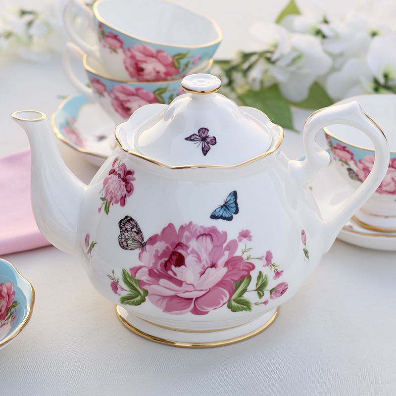 royal 田园英国复古骨瓷英式下午茶壶咖啡壶蝴蝶高档欧式茶具