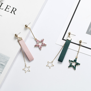 逸彩韩国个性织带布条耳环