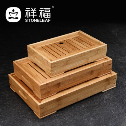 祥福 功夫茶具孟宗竹制茶盘 小号储水式竹子盛水茶海茶台托盘特价