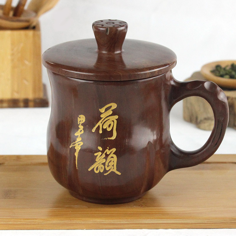 木鱼石茶杯无蜡保健杯子正品茶具 纯天然养生木鱼石杯非紫砂杯子