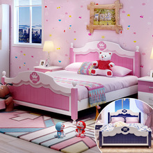 实木儿童床1.5米女孩公主床青少年小孩床男孩单人床组合床松木床图片