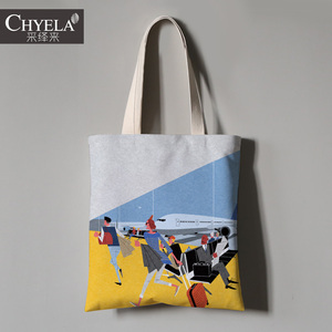 日式禾风插画帆布包