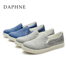 春季新款 1515101015 低跟平底套脚水钻软布单鞋 达芙妮 Daphne