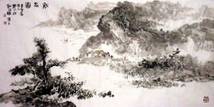 书画 实力画家李亮生精品四尺国画山水 客厅画 书画礼品